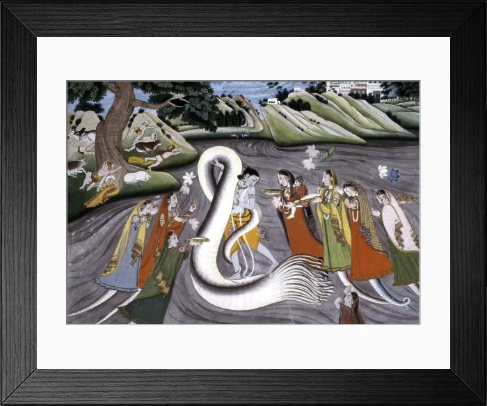 Framed Print : Krishna Subdues Kaliya, c1800. Creator: Unknown Framed Print : Krishna Subdues Kaliya, c1800. Creator: Unknown