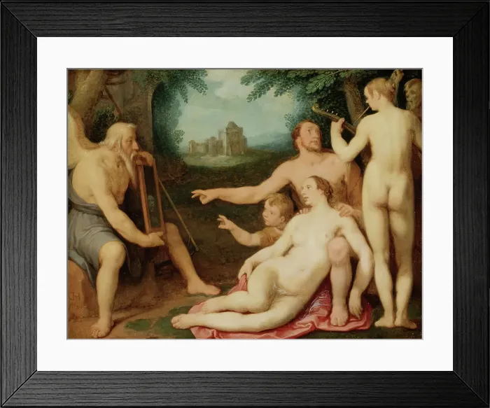Framed Print : The Mirror of Time, 1628. Creator: Cornelis Cornelisz van Haarlem Framed Print : The Mirror of Time, 1628. Creator: Cornelis Cornelisz van Haarlem