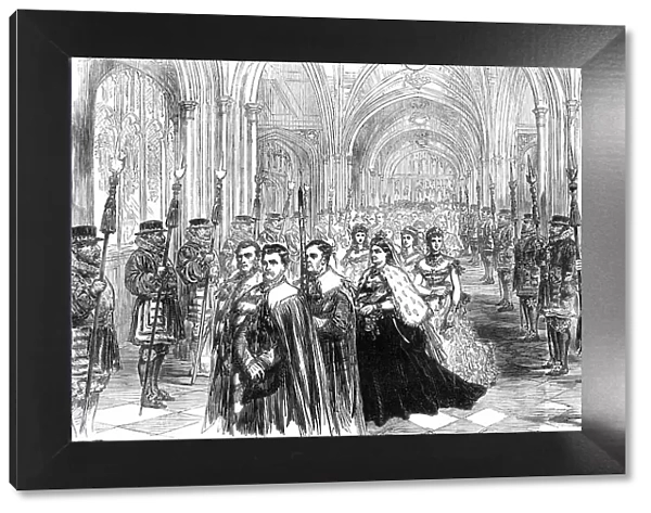 The Queen Opening Parliament: Procession in the Peers Corridor, 1876. Creator: Unknown