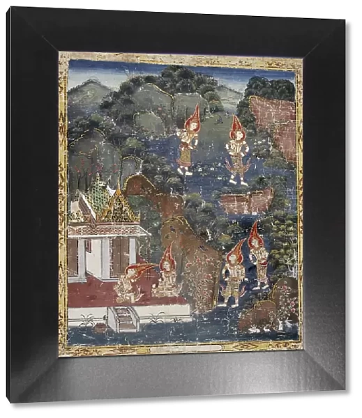 Vessantara Jataka, Chapter 4 (The Forest Edge): Vessantara, Maddi, Jali, and Kanha, 1830-1860 (). Creator: Unknown