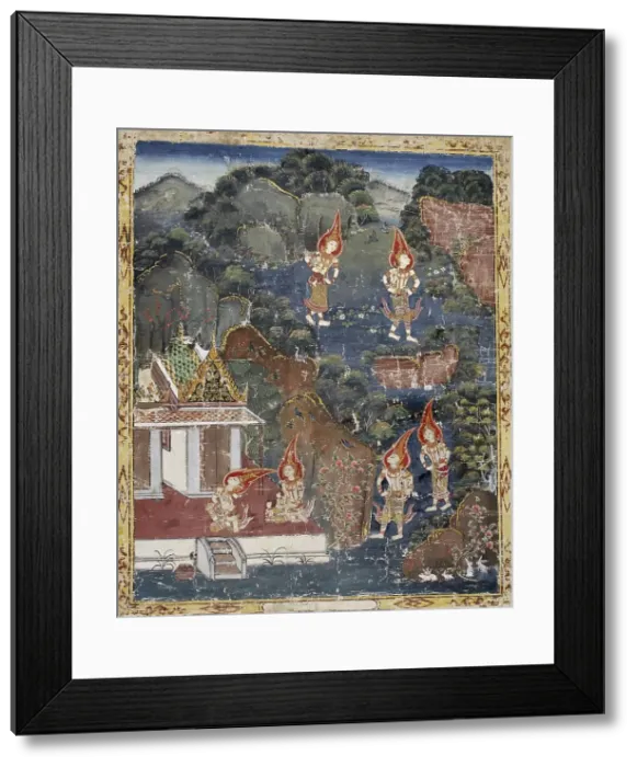 Framed Print : Vessantara Jataka, Chapter 4 (The Forest Edge): Vessantara, Maddi, Jali, and Kanha, 1830-1860 (). Creator: Unknown Framed Print : Vessantara Jataka, Chapter 4 (The Forest Edge): Vessantara, Maddi, Jali, and Kanha, 1830-1860 (). Creator: Unknown