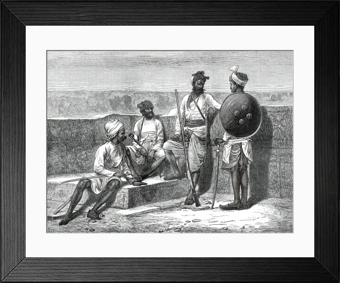 Framed Print : Rajpoots in their ordinary attire, 1876. Creator: Unknown Framed Print : Rajpoots in their ordinary attire, 1876. Creator: Unknown