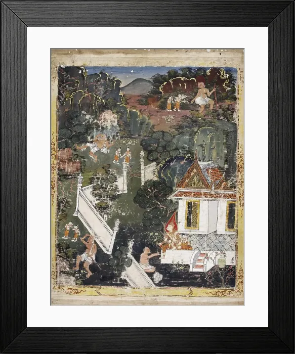 Framed Print : Vessantara Jataka, Chapter 8 (The Royal Children), 1830-1860. Creator: Unknown Framed Print : Vessantara Jataka, Chapter 8 (The Royal Children), 1830-1860. Creator: Unknown
