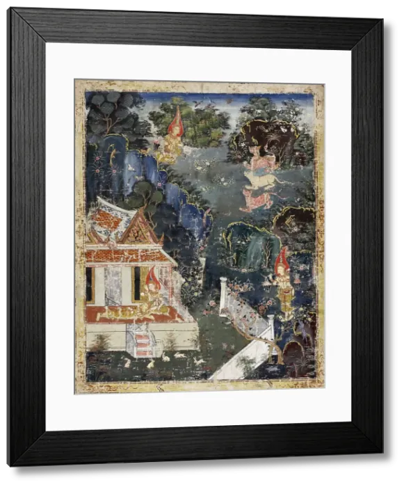 Framed Print : Vessantara Jataka, Chapter 9 (Maddi), 1830-1860. Creator: Unknown Framed Print : Vessantara Jataka, Chapter 9 (Maddi), 1830-1860. Creator: Unknown