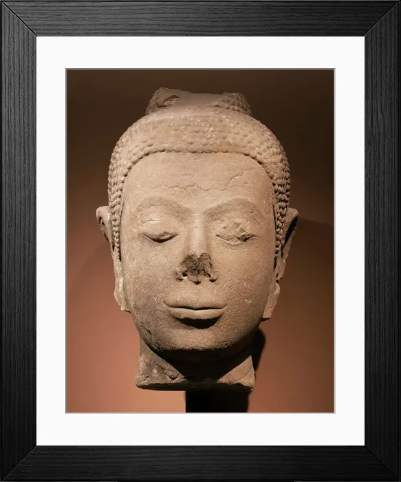 Framed Print : Head of Buddha Shakyamuni, 14th century. Creator: Unknown Framed Print : Head of Buddha Shakyamuni, 14th century. Creator: Unknown