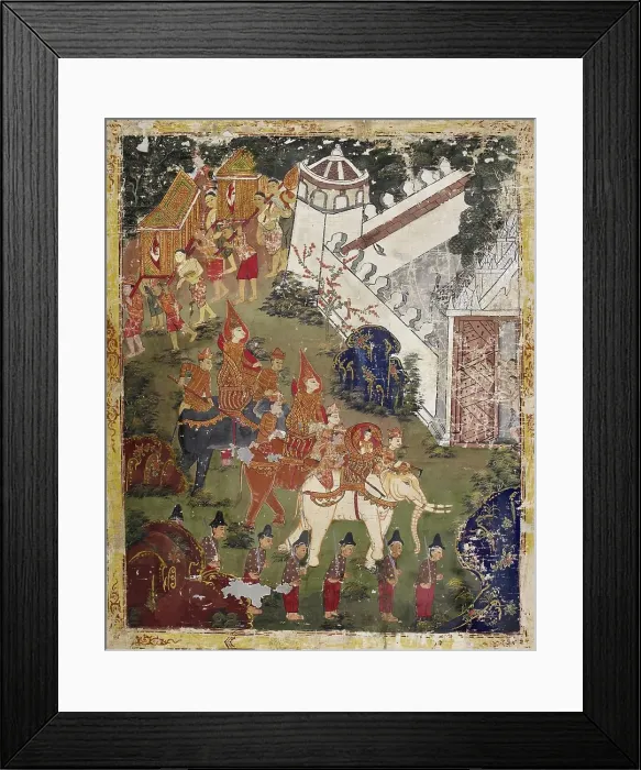 Framed Print : Vessantara Jataka, Chapter 13 (The Return to the Captial), 1830-1860. Creator: Unknown Framed Print : Vessantara Jataka, Chapter 13 (The Return to the Captial), 1830-1860. Creator: Unknown