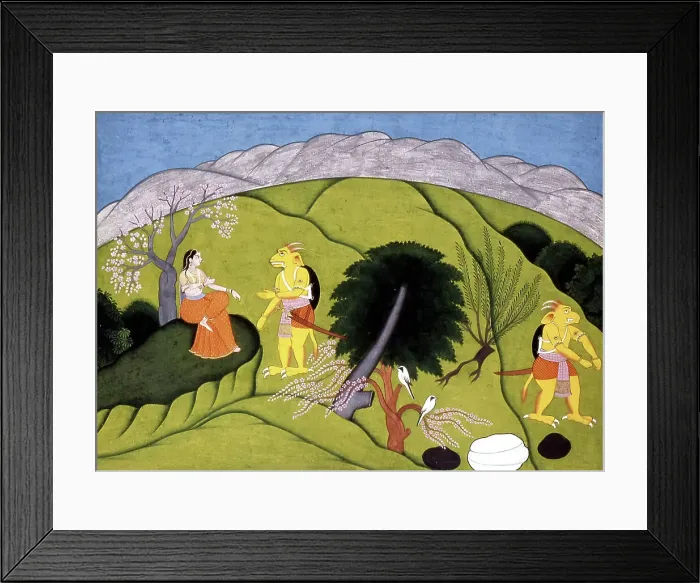 Framed Print : Devi with Shumbha's Messenger, 1775-1800. Creator: Unknown Framed Print : Devi with Shumbha's Messenger, 1775-1800. Creator: Unknown