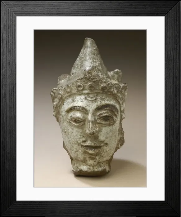 Framed Print : Head of a Man, 14th-15th century. Creator: Unknown Framed Print : Head of a Man, 14th-15th century. Creator: Unknown
