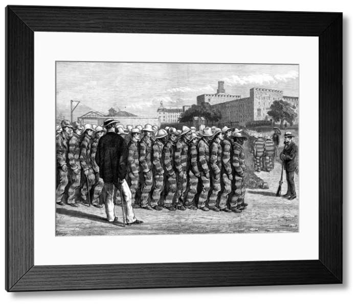 Framed Print : American Sketches: Prison Life on Blackwell's Island - No. 1. returning from work, 1876. Creator: Felix Elie Regamey Framed Print : American Sketches: Prison Life on Blackwell's Island - No. 1. returning from work, 1876. Creator: Felix Elie Regamey