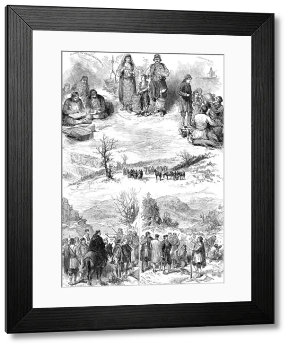 Framed Print : The War in the Herzegovina: sketches by our special artist, 1876. Creator: Unknown Framed Print : The War in the Herzegovina: sketches by our special artist, 1876. Creator: Unknown