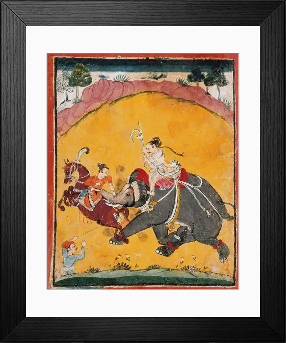 Framed Print : A Rampaging Elephant (Recto), c1675. Creator: Unknown Framed Print : A Rampaging Elephant (Recto), c1675. Creator: Unknown