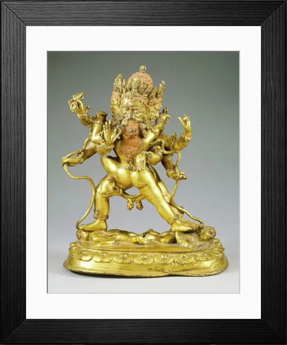 Framed Print : The Bodhisattva Vajrapani (Tibetan: Chana Dorje) and His Consort, 15th century. Creator: Unknown Framed Print : The Bodhisattva Vajrapani (Tibetan: Chana Dorje) and His Consort, 15th century. Creator: Unknown