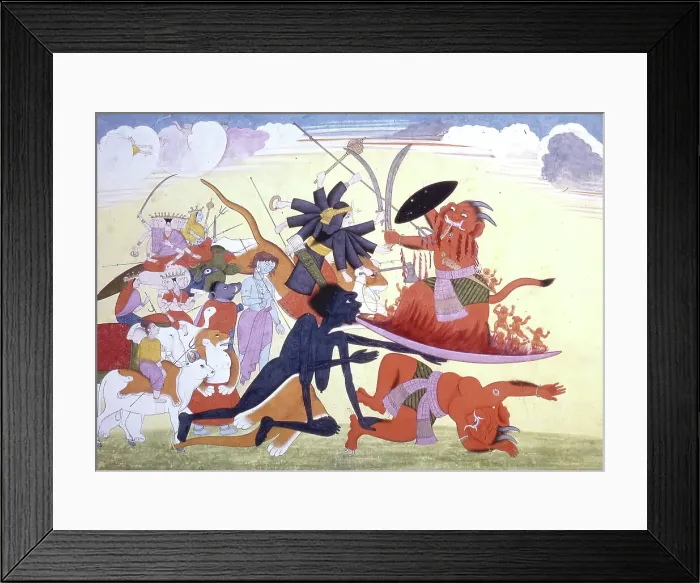 Framed Print : Kali Conquers Raktabija, 1775-1800. Creator: Unknown Framed Print : Kali Conquers Raktabija, 1775-1800. Creator: Unknown