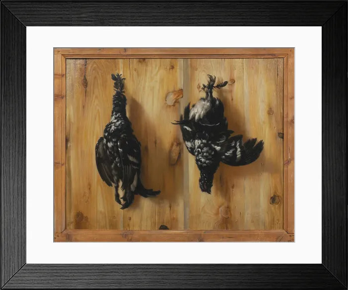 Framed Print : Still life with two grouse against a board wall, 1672. Creator: David Klocker Ehrenstrahl Framed Print : Still life with two grouse against a board wall, 1672. Creator: David Klocker Ehrenstrahl