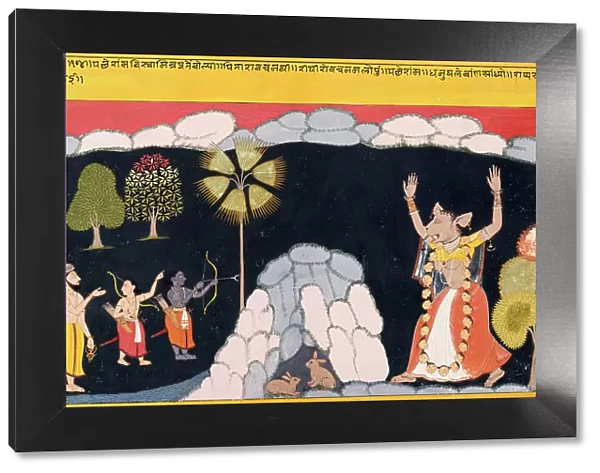 Rama Destroys the Ogress Tadaka, 1700-1725. Creator: Unknown