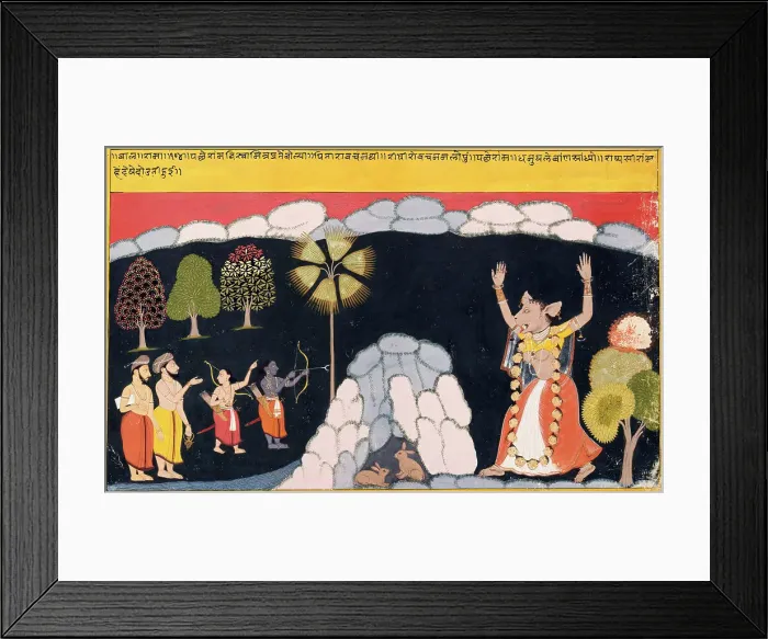 Framed Print : Rama Destroys the Ogress Tadaka, 1700-1725. Creator: Unknown Framed Print : Rama Destroys the Ogress Tadaka, 1700-1725. Creator: Unknown