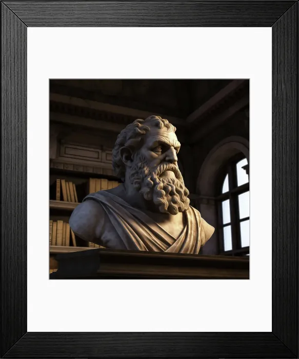 Framed Print : AI IMAGE - Bust of Archimedes, 3rd century BC, (2023). Creator: Heritage Images Framed Print : AI IMAGE - Bust of Archimedes, 3rd century BC, (2023). Creator: Heritage Images