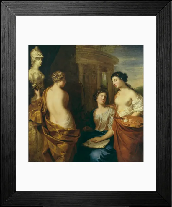 Framed Print : The Arts Round the Bust of Queen Kristina of Sweden. Creator: David Klocker Ehrenstrahl Framed Print : The Arts Round the Bust of Queen Kristina of Sweden. Creator: David Klocker Ehrenstrahl