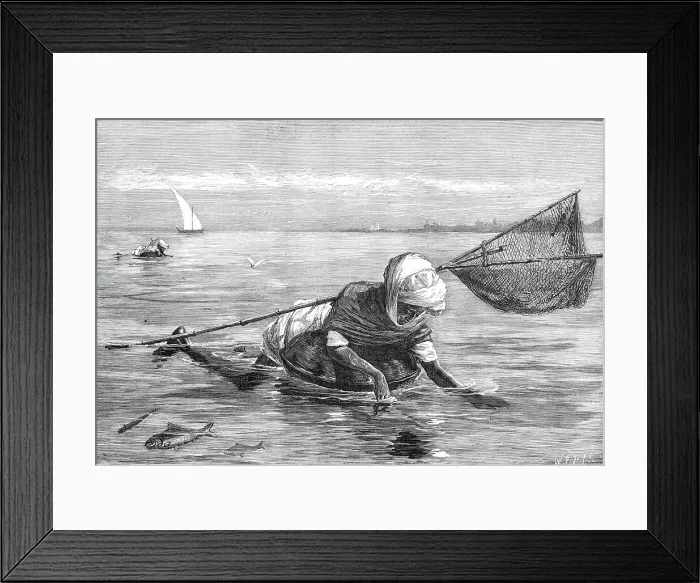 Framed Print : The Royal Visit to India: Pala Fishermen on the Indus, 1876. Creator: Unknown