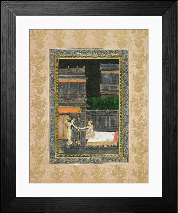 Framed Print : Love Scene at Night, between c1750 and c1800. Creator: Unknown Framed Print : Love Scene at Night, between c1750 and c1800. Creator: Unknown