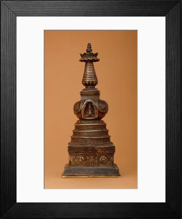 Framed Print : Stupa (Tibetan: Chöten) with Relics (image 1 of 2), 15th century. Creator: Unknown Framed Print : Stupa (Tibetan: Chöten) with Relics (image 1 of 2), 15th century. Creator: Unknown