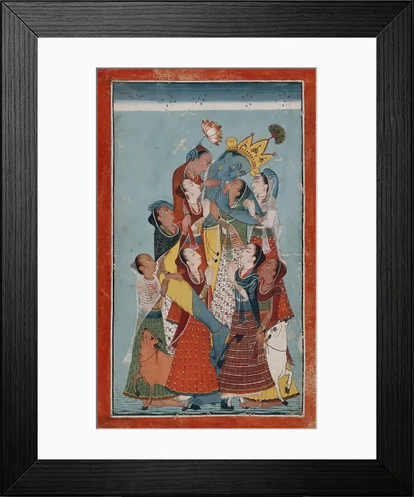 Framed Print : Krishna Embracing the Gopis, between c1700 and c1725. Creator: Unknown Framed Print : Krishna Embracing the Gopis, between c1700 and c1725. Creator: Unknown