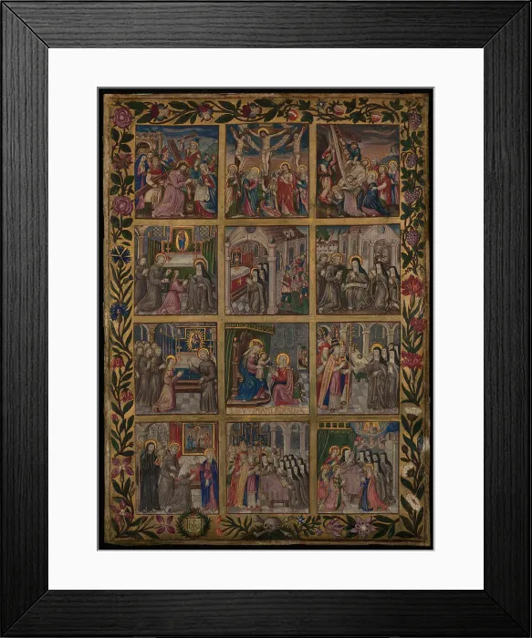 Framed Print : Illuminated Leaf with the Profession of Clarissan Nun, c1530-1550. Creator: Unknown Framed Print : Illuminated Leaf with the Profession of Clarissan Nun, c1530-1550. Creator: Unknown