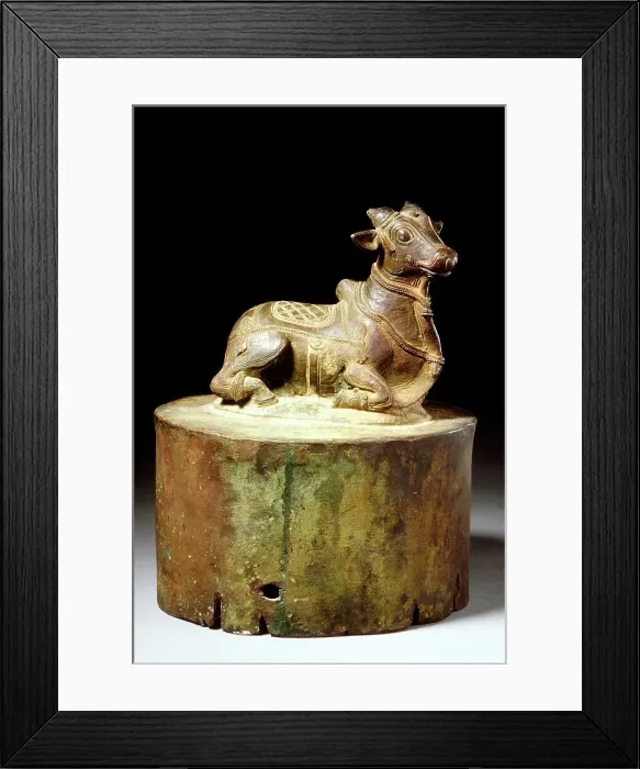 Framed Print : Nandi, the Bull Mount of Shiva, 15th century (?). Creator: Unknown Framed Print : Nandi, the Bull Mount of Shiva, 15th century (?). Creator: Unknown