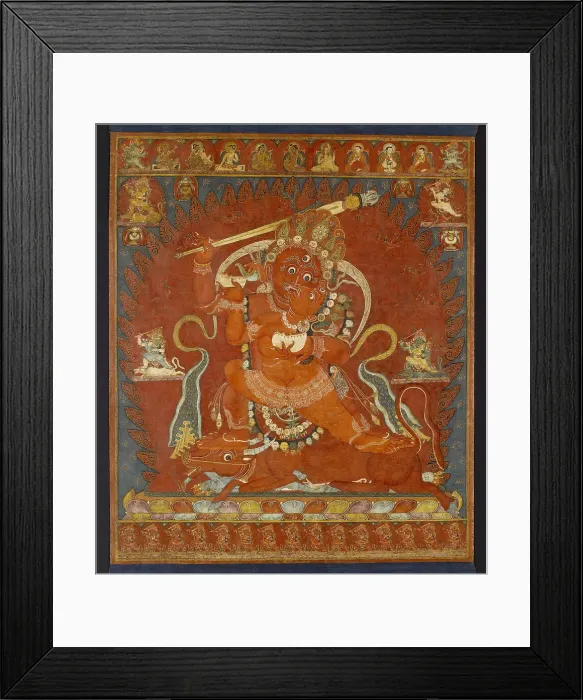 Framed Print : Raktayamari and Vajravetali, early 14th century. Creator: Unknown Framed Print : Raktayamari and Vajravetali, early 14th century. Creator: Unknown