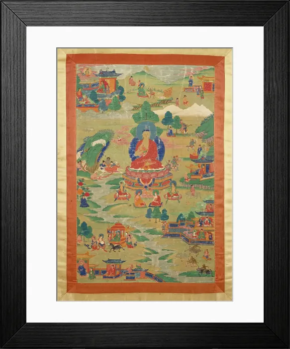 Framed Print : Buddha Shakyamuni with Jataka Tales, late 17th-early 18th century. Creator: Unknown. Buddha Shakyamuni with Jataka Tales, late 17th-early 18th century. Creator: Unknown Framed Print : Buddha Shakyamuni with Jataka Tales, late 17th-early 18th century. Creator: Unknown. Buddha Shakyamuni with Jataka Tales, late 17th-early 18th century. Creator: Unknown