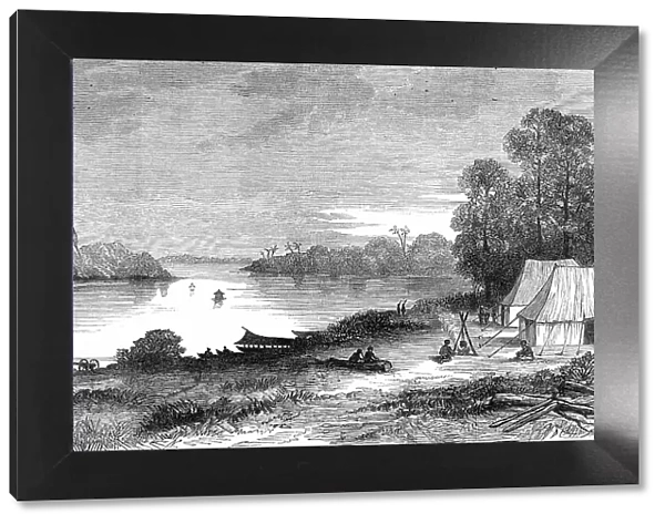 The Expedition against the Malays: Camp at Passir Salak, Perak River, 1876. Creator: Unknown