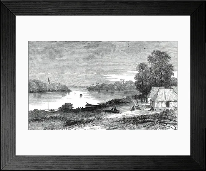 Framed Print : The Expedition against the Malays: Camp at Passir Salak, Perak River, 1876. Creator: Unknown Framed Print : The Expedition against the Malays: Camp at Passir Salak, Perak River, 1876. Creator: Unknown