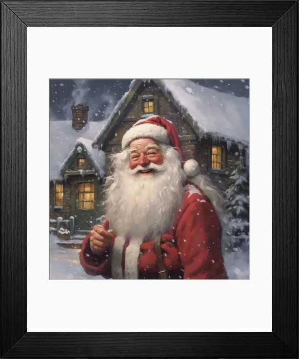 Framed Print : AI IMAGE - A smiling Father Christmas, 2023. Creator: Heritage Images Framed Print : AI IMAGE - A smiling Father Christmas, 2023. Creator: Heritage Images