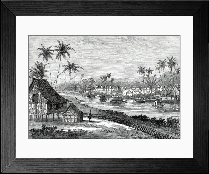 Framed Print : The Expedition against the Malays: View of the Encampment, Bandar Bahru...1876. Creator: Unknown