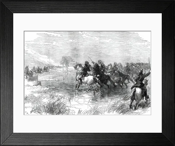 Framed Print : The Prince of Wales in India: military manoeuvres before Delhi - charge of Probyn's Horse...1876. Creator: Unknown Framed Print : The Prince of Wales in India: military manoeuvres before Delhi - charge of Probyn's Horse...1876. Creator: Unknown