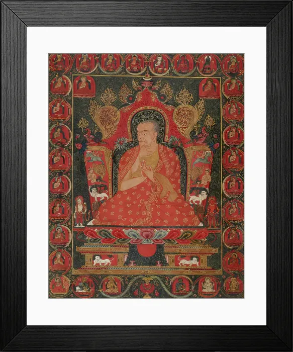 Framed Print : Khenchen Tashi Tshultrim and His Ordination Lineage, c1400. Creator: Unknown Framed Print : Khenchen Tashi Tshultrim and His Ordination Lineage, c1400. Creator: Unknown