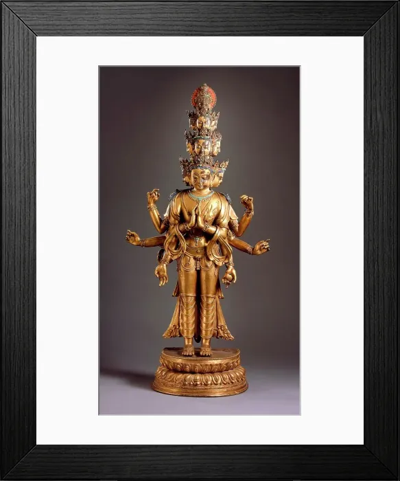 Framed Print : Eleven-Headed Avalokiteshvara, 16th century. Creator: Unknown Framed Print : Eleven-Headed Avalokiteshvara, 16th century. Creator: Unknown