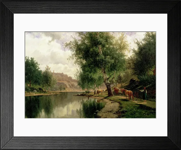 Framed Print : Summer Landscape, 1873. Creator: Johan Edvard Bergh Framed Print : Summer Landscape, 1873. Creator: Johan Edvard Bergh