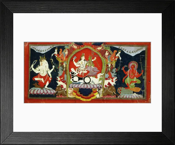 Framed Print : Cover of a Shakta Manuscript with Uma-Maheshvara, 1810. Creator: Unknown Framed Print : Cover of a Shakta Manuscript with Uma-Maheshvara, 1810. Creator: Unknown