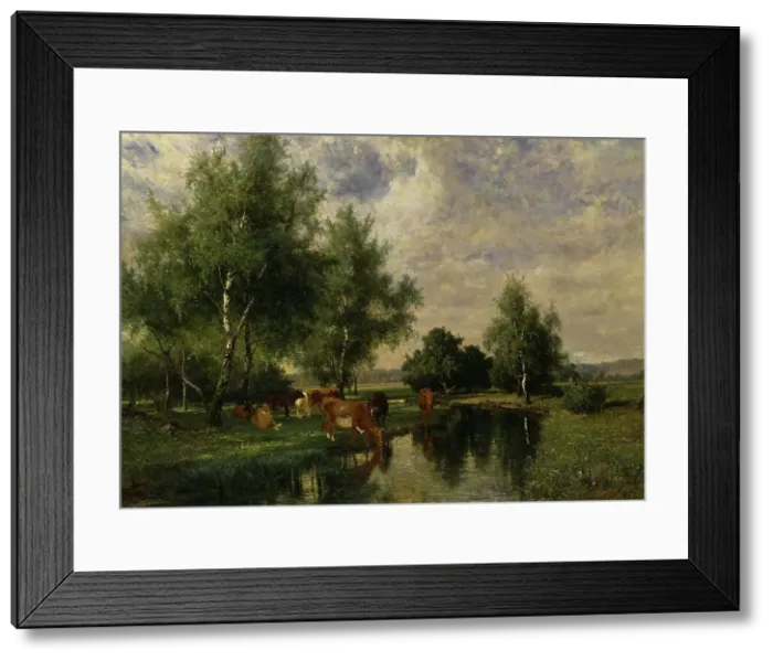 Framed Print : Summer Landscape in Blekinge, 1877. Creator: Johan Edvard Bergh Framed Print : Summer Landscape in Blekinge, 1877. Creator: Johan Edvard Bergh