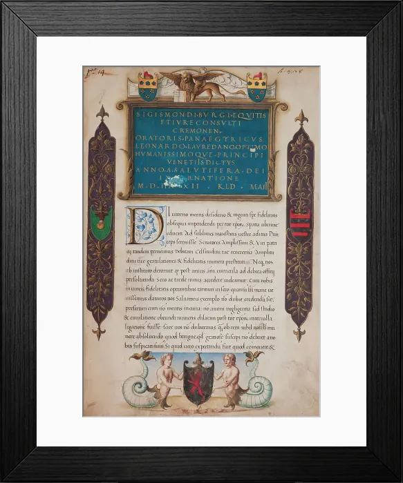 Framed Print : Panegyric of Leonardo Loredan, 21 April, 1503. Creator: Unknown Framed Print : Panegyric of Leonardo Loredan, 21 April, 1503. Creator: Unknown