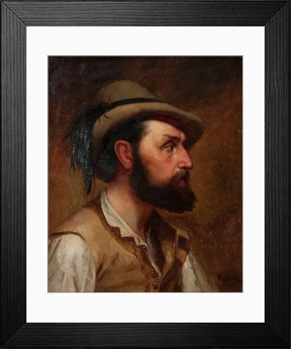 Framed Print : Self-portrait as a hunter, c1870. Creator: Edvard Perseus Framed Print : Self-portrait as a hunter, c1870. Creator: Edvard Perseus