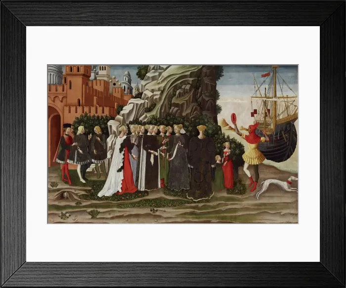 Framed Print : The Departure of Helen and her Entourage for Cythera, c1468. Creator: Dario di Giovanni Framed Print : The Departure of Helen and her Entourage for Cythera, c1468. Creator: Dario di Giovanni