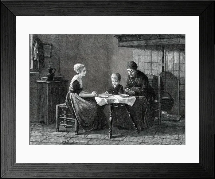 Framed Print : Saying Grace - from a picture by A. Neuhuys...New British Institution...1876. Creator: Unknown. Saying Grace - from a picture by A. Neuhuys...New British Institution...1876. Creator: Unknown Framed Print : Saying Grace - from a picture by A. Neuhuys...New British Institution...1876. Creator: Unknown. Saying Grace - from a picture by A. Neuhuys...New British Institution...1876. Creator: Unknown