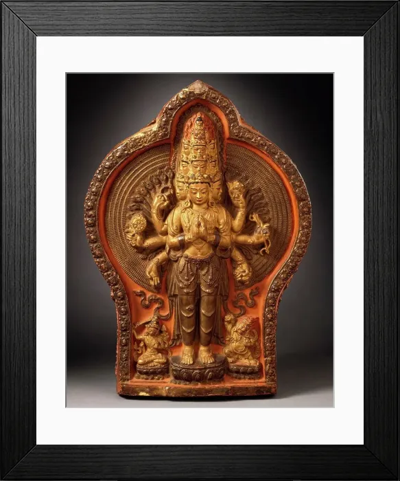 Framed Print : Cosmic Form of the Bodhisattva Avalokiteshvara, 17th century. Creator: Unknown Framed Print : Cosmic Form of the Bodhisattva Avalokiteshvara, 17th century. Creator: Unknown