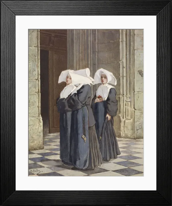 Framed Print : Three Nuns in the Portal of a Church, c1860. Creator: Armand Gautier Framed Print : Three Nuns in the Portal of a Church, c1860. Creator: Armand Gautier
