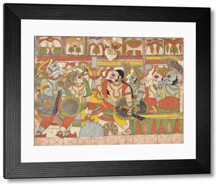 Framed Print : Babhruvahana Surrenders the Sacrificial Horse Syamakarna... c1850. Creator: Unknown Framed Print : Babhruvahana Surrenders the Sacrificial Horse Syamakarna... c1850. Creator: Unknown