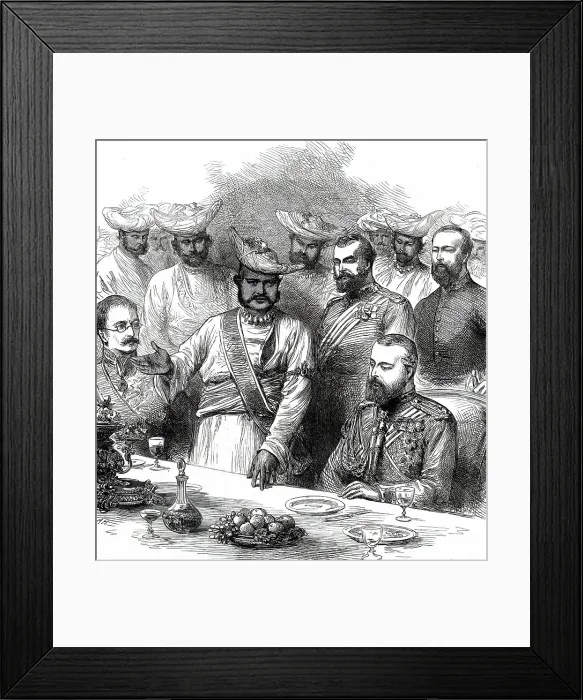Framed Print : The Royal Visit to India: Scindia proposing the health of the Prince of Wales at Gwalior...1876. Creator: Unknown Framed Print : The Royal Visit to India: Scindia proposing the health of the Prince of Wales at Gwalior...1876. Creator: Unknown