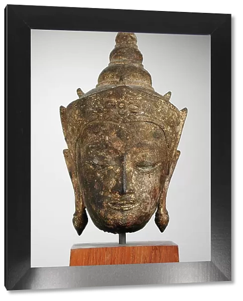 Crowned Buddha Head, 17th century. Creator: Unknown