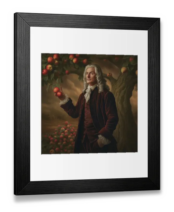 Framed Print : AI IMAGE - Portrait of Sir Isaac Newton, 1660s, (2023). Creator: Heritage Images Framed Print : AI IMAGE - Portrait of Sir Isaac Newton, 1660s, (2023). Creator: Heritage Images